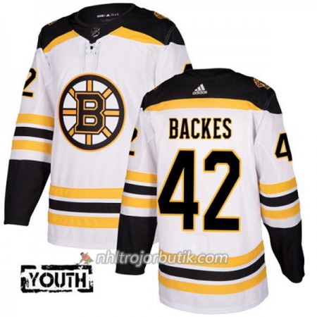 Barn Ishockey Boston Bruins Tröja David Backes 42 Adidas 2017-2018 Vit Authentic